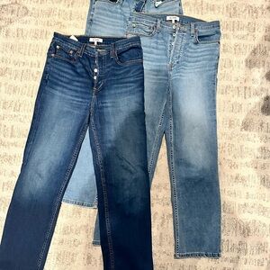 Re/Done Women's Straight Leg Blue Jeans